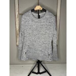 ACTIVE LIFE Women's Long Sleeve Top with Zippers Size Medium Heather Gray YOGA